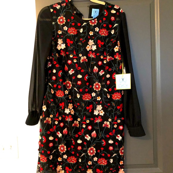CeCe embroider overlay dress size 4 NWT - Picture 1 of 6